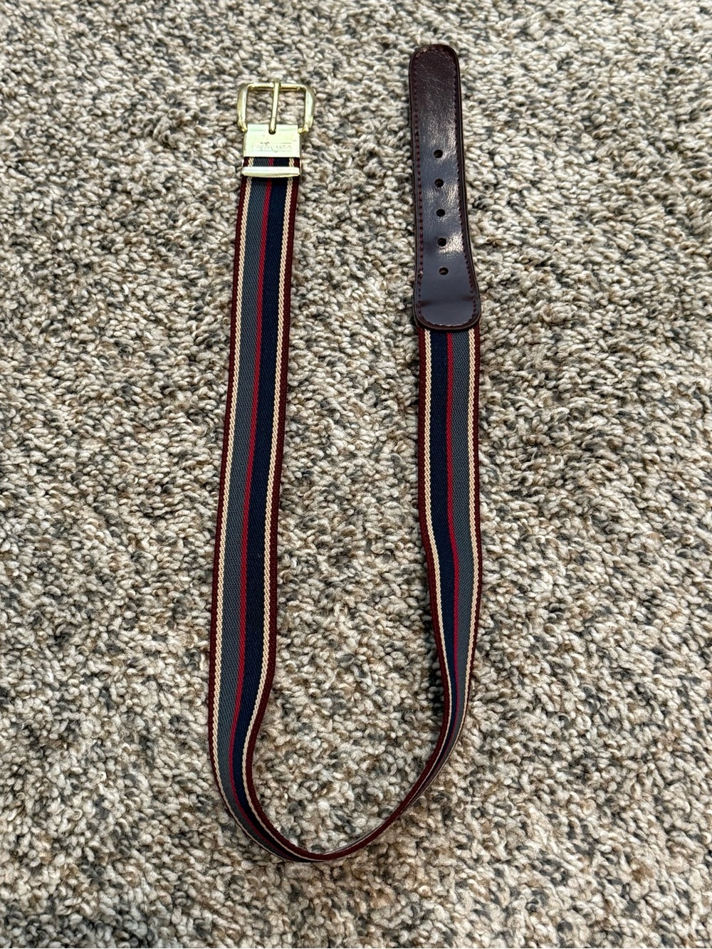 🔥 Vintage 70s 80s Farah USA Striped Woven Belt W Germany Buckle Size 27”